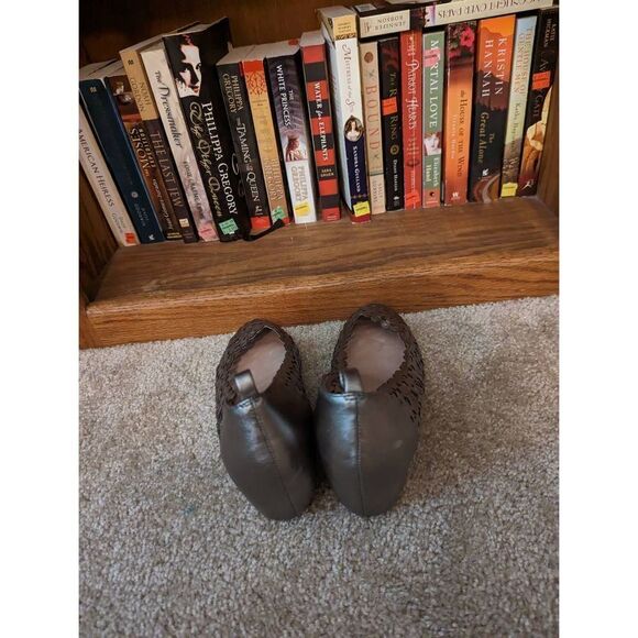 Jeffrey Campbell silver lazercut leather platform heels nwob sz 10m - Picture 4 of 7